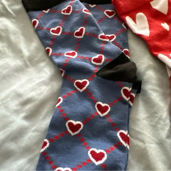 3 pairs of heart socks. Crazy/silly socks. Valentine’s Day. - Picture 2 of 4